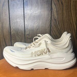 Hoka Women's Cream/Off-White Athletic Running Shoes